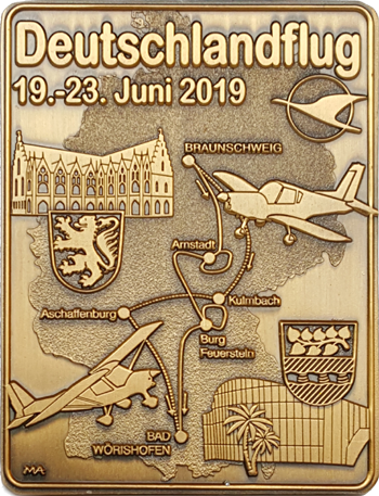 Erinnerungsplakette Deutschlandflug 2019